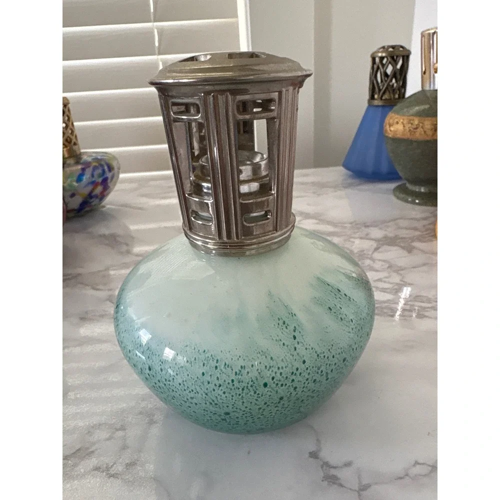 Azure Marble Teal Art Glass Catalytic Fragrance Lamp Bubble Glass Diffuser